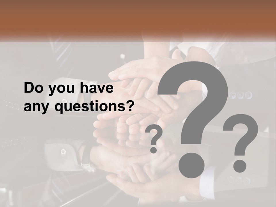 A Group Of Business People Stacking Their Hands Together PowerPoint Template