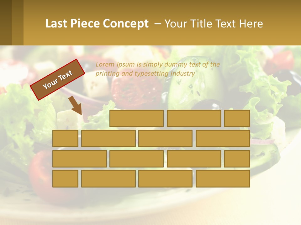 A Salad With Cucumbers And Olives On A Plate PowerPoint Template