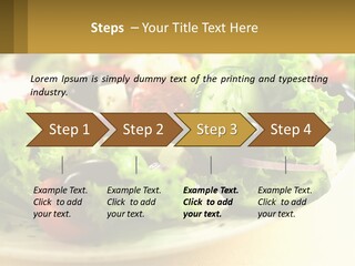 A Salad With Cucumbers And Olives On A Plate PowerPoint Template