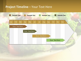 A Salad With Cucumbers And Olives On A Plate PowerPoint Template