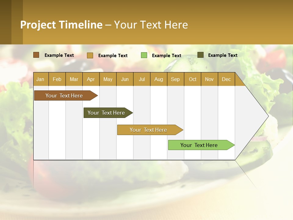A Salad With Cucumbers And Olives On A Plate PowerPoint Template