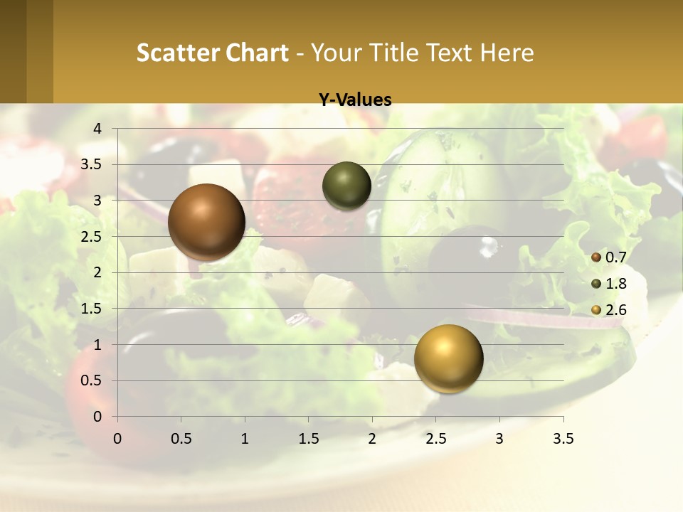 A Salad With Cucumbers And Olives On A Plate PowerPoint Template