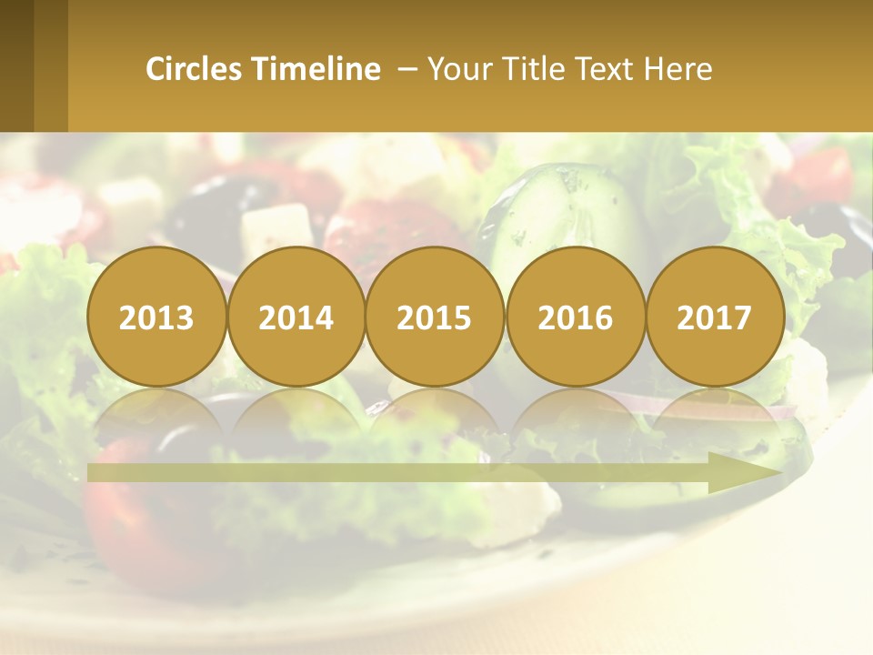 A Salad With Cucumbers And Olives On A Plate PowerPoint Template