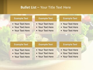 A Salad With Cucumbers And Olives On A Plate PowerPoint Template