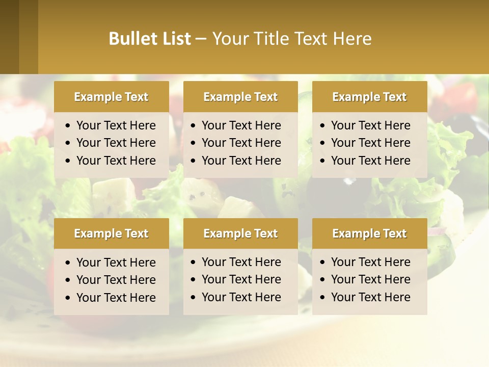 A Salad With Cucumbers And Olives On A Plate PowerPoint Template