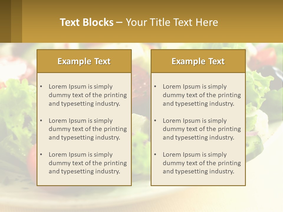 A Salad With Cucumbers And Olives On A Plate PowerPoint Template