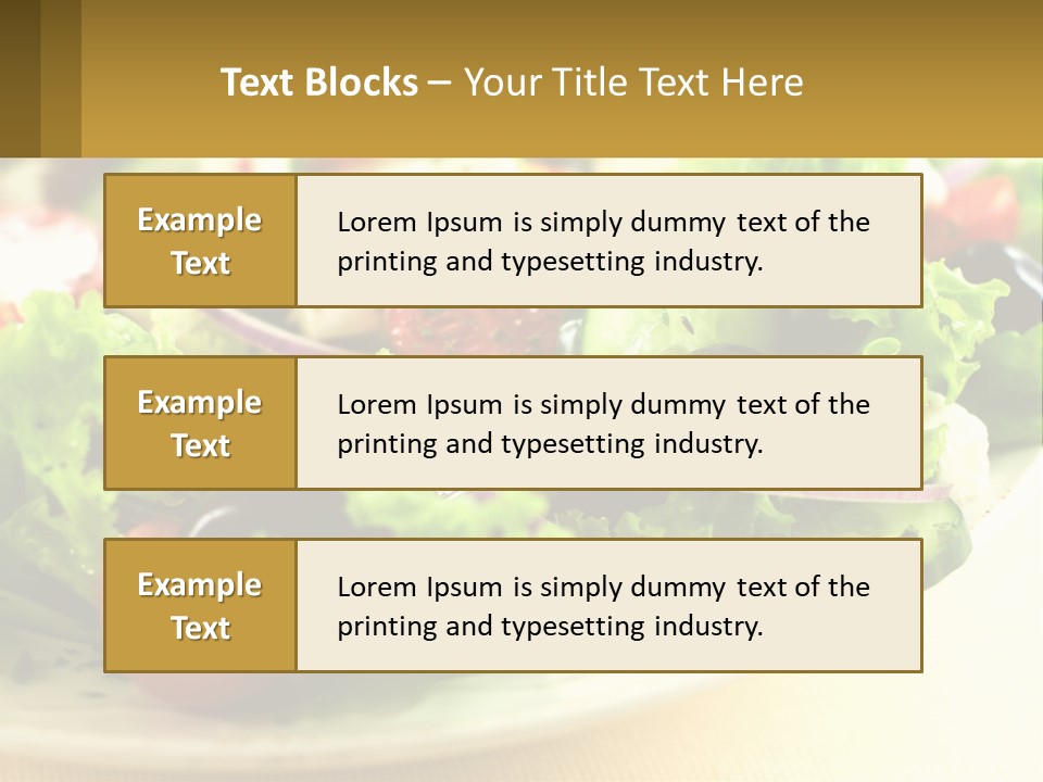 A Salad With Cucumbers And Olives On A Plate PowerPoint Template