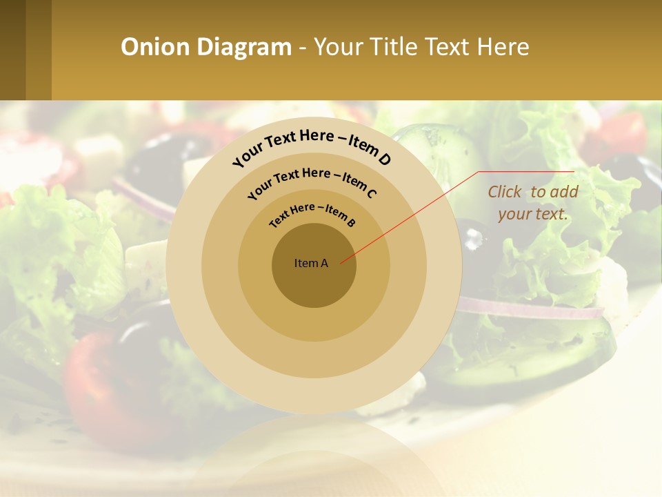 A Salad With Cucumbers And Olives On A Plate PowerPoint Template