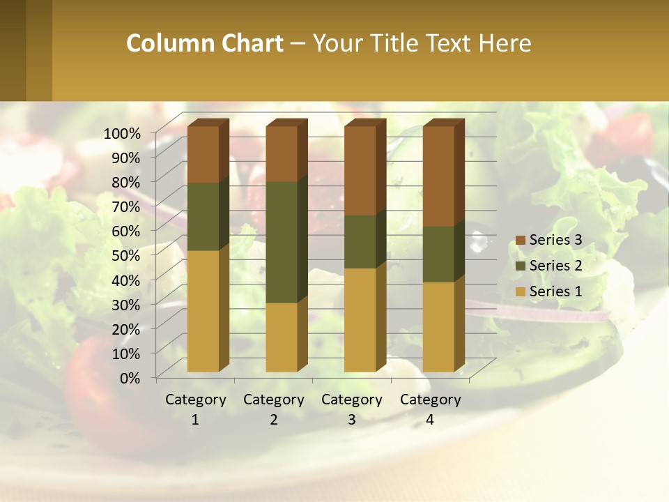 A Salad With Cucumbers And Olives On A Plate PowerPoint Template