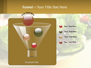 A Salad With Cucumbers And Olives On A Plate PowerPoint Template