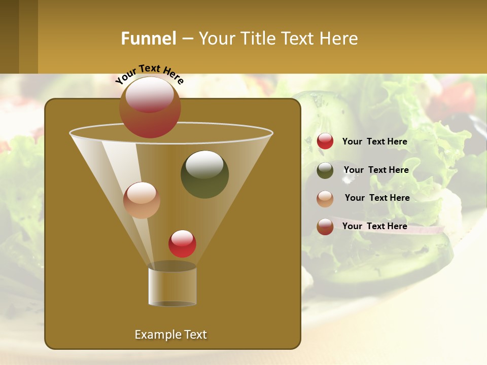 A Salad With Cucumbers And Olives On A Plate PowerPoint Template