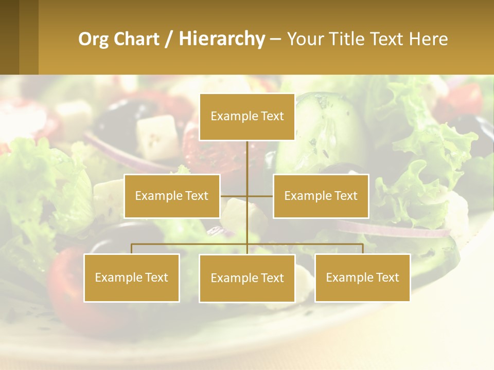 A Salad With Cucumbers And Olives On A Plate PowerPoint Template