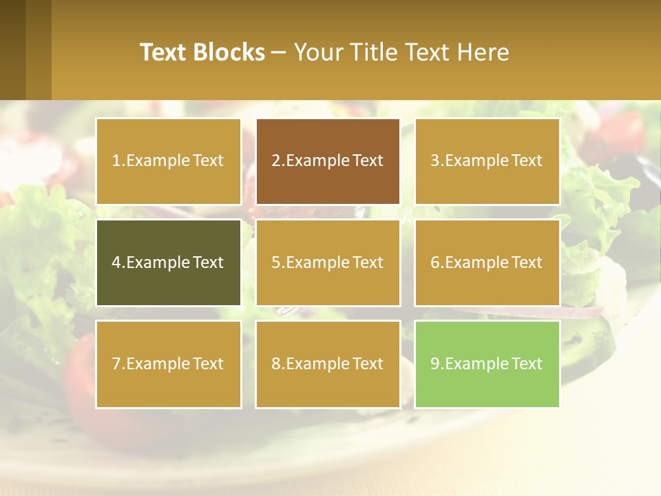 A Salad With Cucumbers And Olives On A Plate PowerPoint Template