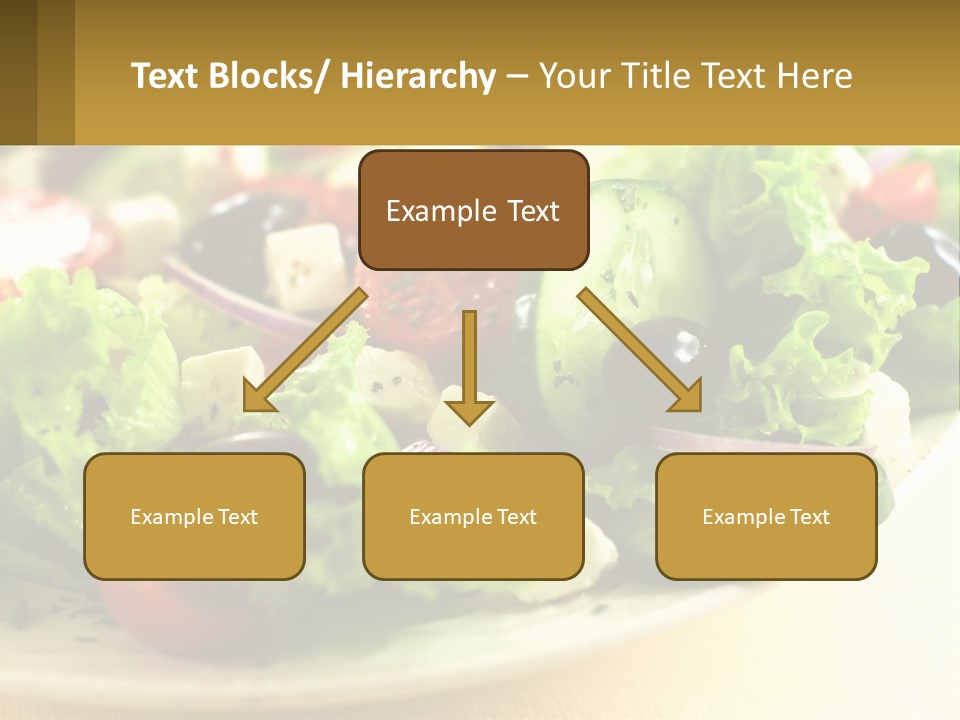 A Salad With Cucumbers And Olives On A Plate PowerPoint Template