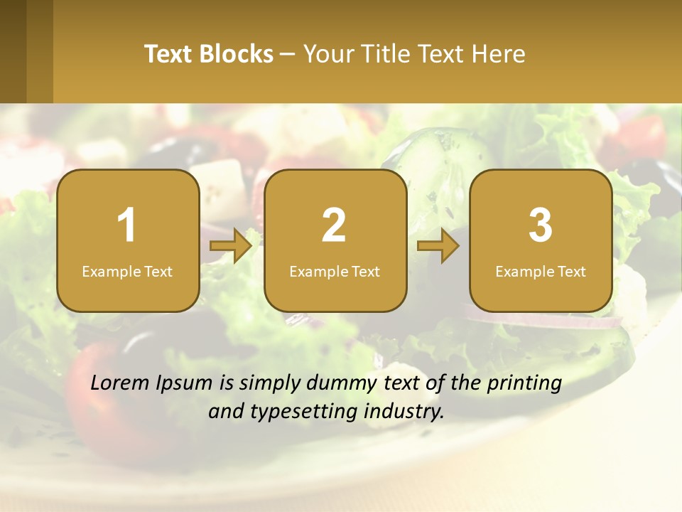 A Salad With Cucumbers And Olives On A Plate PowerPoint Template