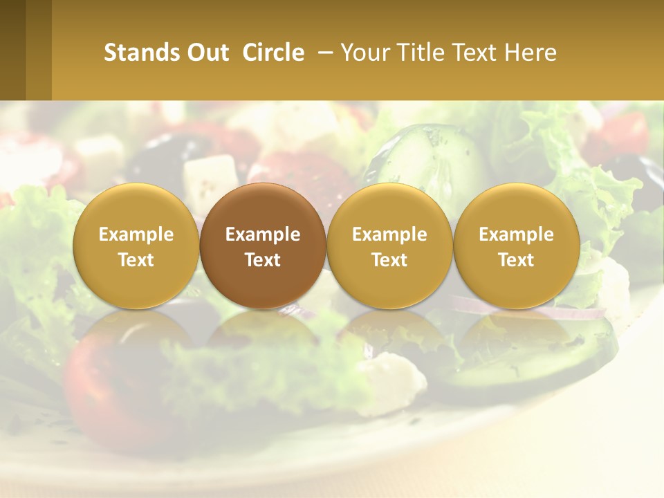 A Salad With Cucumbers And Olives On A Plate PowerPoint Template