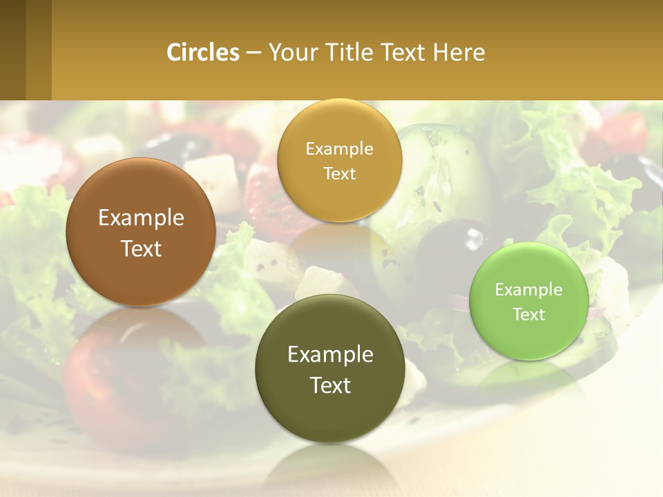 A Salad With Cucumbers And Olives On A Plate PowerPoint Template