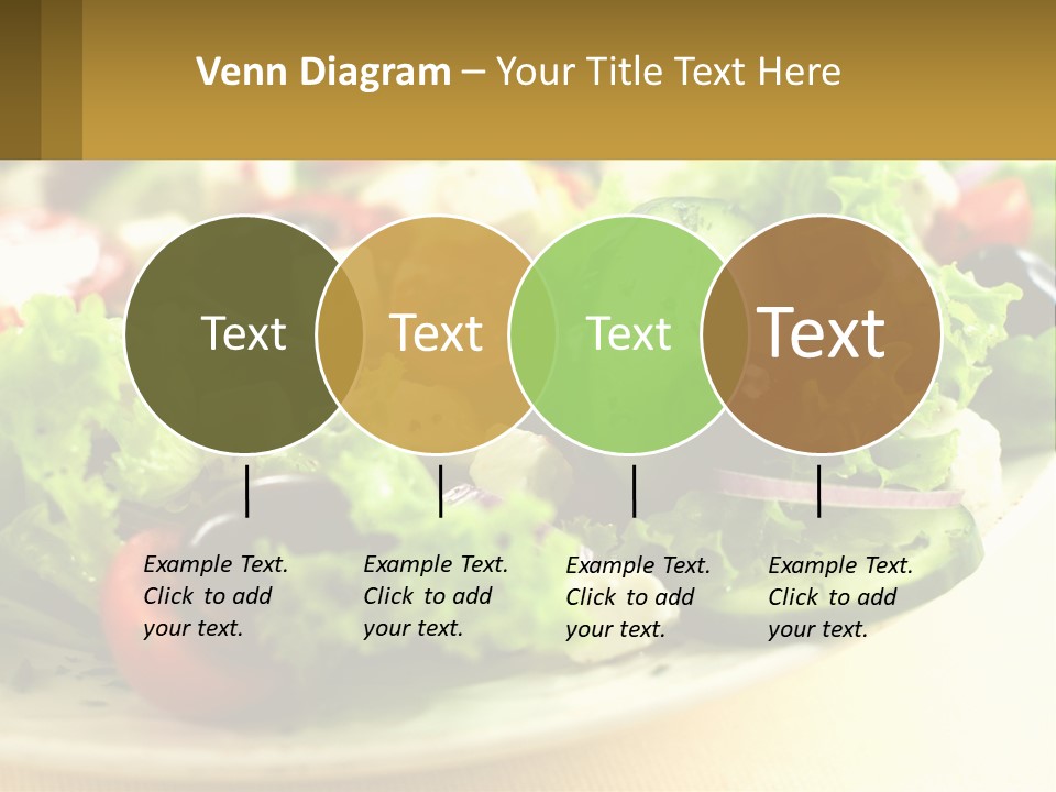 A Salad With Cucumbers And Olives On A Plate PowerPoint Template