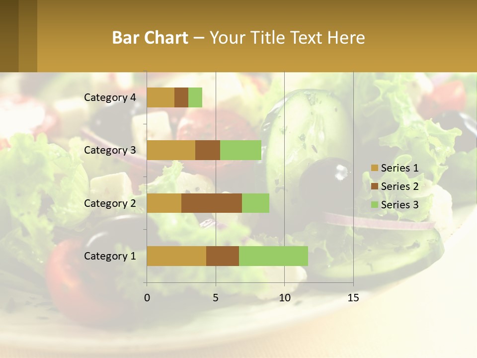 A Salad With Cucumbers And Olives On A Plate PowerPoint Template