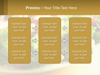 A Salad With Cucumbers And Olives On A Plate PowerPoint Template