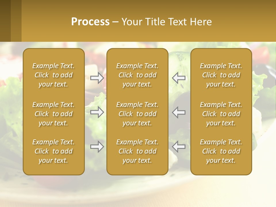 A Salad With Cucumbers And Olives On A Plate PowerPoint Template