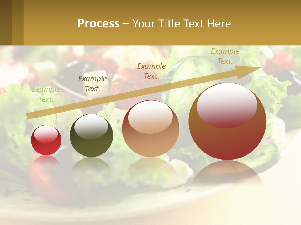 A Salad With Cucumbers And Olives On A Plate PowerPoint Template