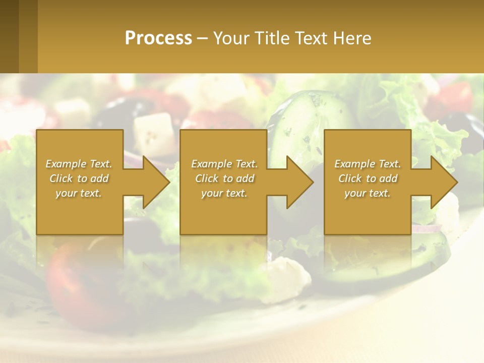 A Salad With Cucumbers And Olives On A Plate PowerPoint Template