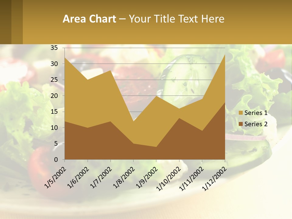 A Salad With Cucumbers And Olives On A Plate PowerPoint Template