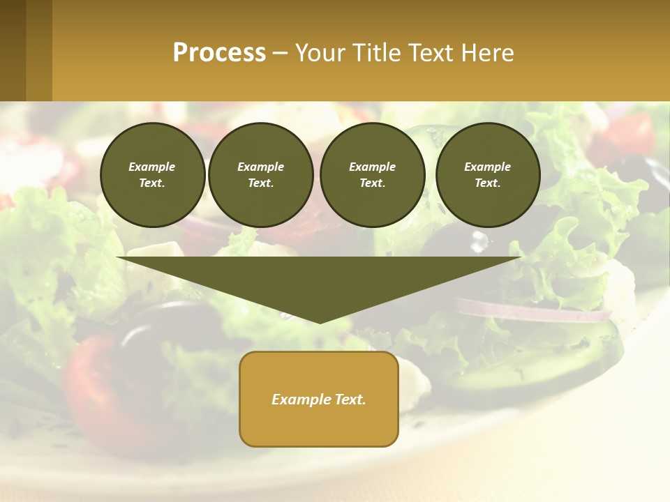 A Salad With Cucumbers And Olives On A Plate PowerPoint Template
