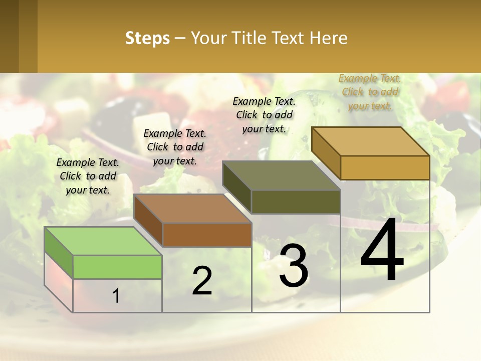 A Salad With Cucumbers And Olives On A Plate PowerPoint Template