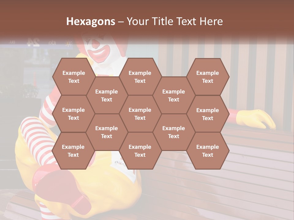 A Clown Sitting On A Bench In Front Of A Building PowerPoint Template