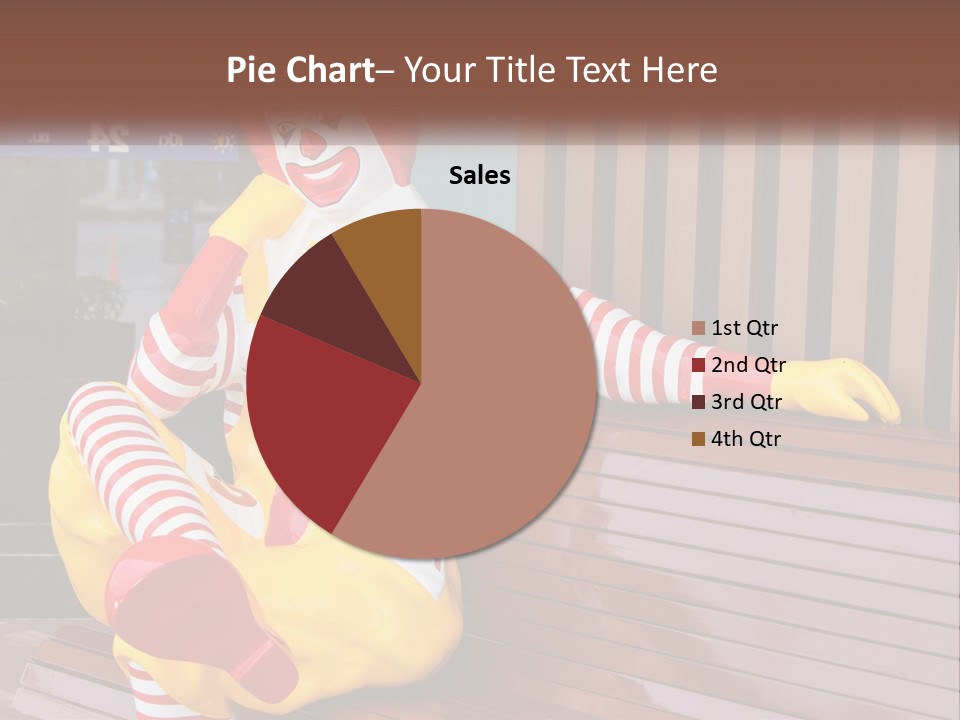 A Clown Sitting On A Bench In Front Of A Building PowerPoint Template