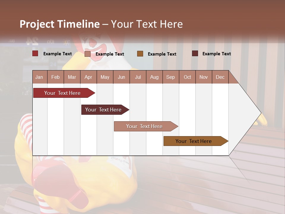A Clown Sitting On A Bench In Front Of A Building PowerPoint Template
