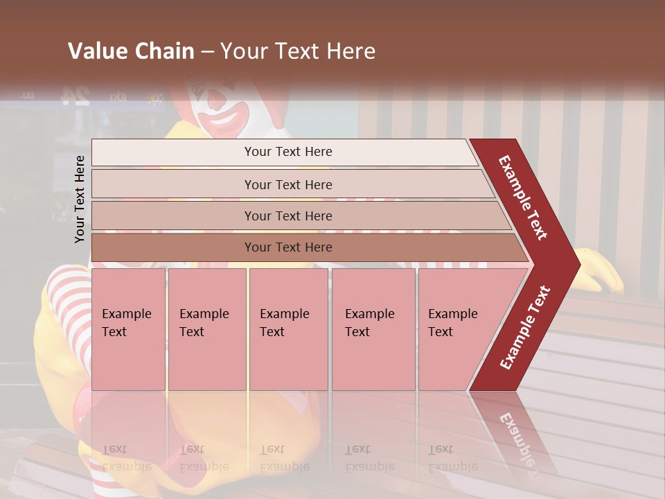 A Clown Sitting On A Bench In Front Of A Building PowerPoint Template