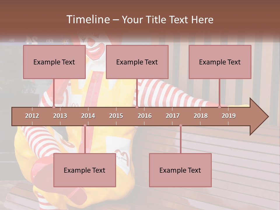 A Clown Sitting On A Bench In Front Of A Building PowerPoint Template