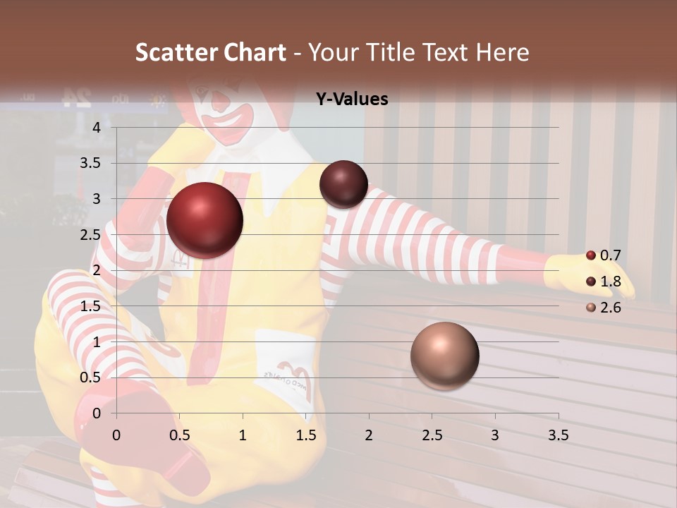 A Clown Sitting On A Bench In Front Of A Building PowerPoint Template