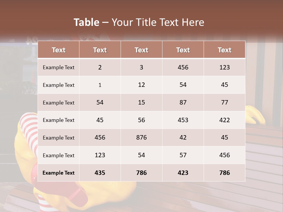 A Clown Sitting On A Bench In Front Of A Building PowerPoint Template