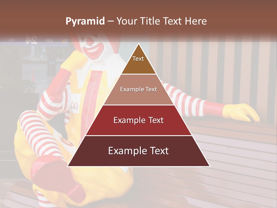A Clown Sitting On A Bench In Front Of A Building PowerPoint Template