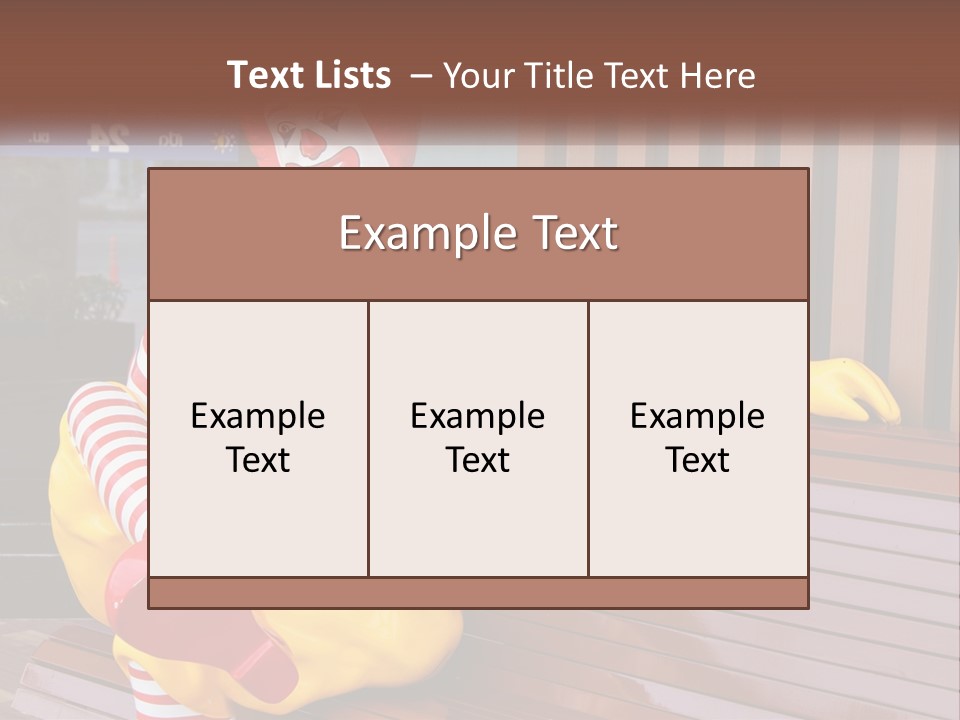 A Clown Sitting On A Bench In Front Of A Building PowerPoint Template