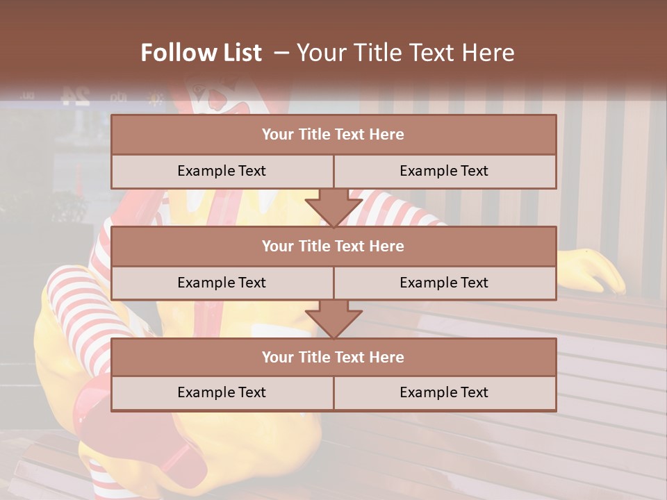 A Clown Sitting On A Bench In Front Of A Building PowerPoint Template