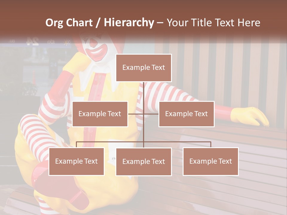 A Clown Sitting On A Bench In Front Of A Building PowerPoint Template