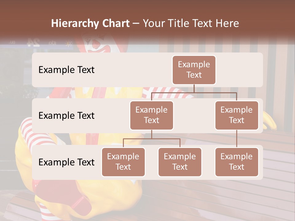A Clown Sitting On A Bench In Front Of A Building PowerPoint Template
