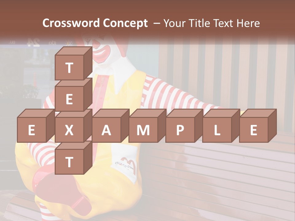 A Clown Sitting On A Bench In Front Of A Building PowerPoint Template