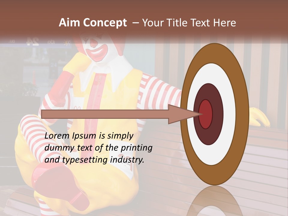 A Clown Sitting On A Bench In Front Of A Building PowerPoint Template