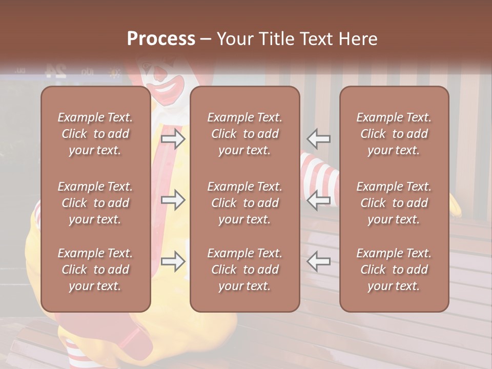 A Clown Sitting On A Bench In Front Of A Building PowerPoint Template