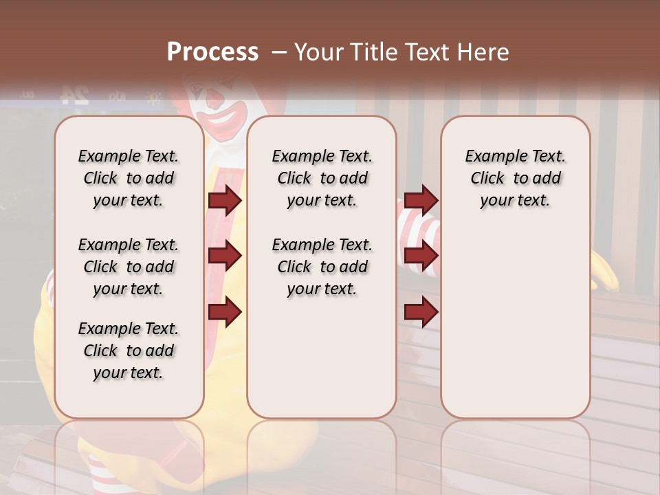A Clown Sitting On A Bench In Front Of A Building PowerPoint Template