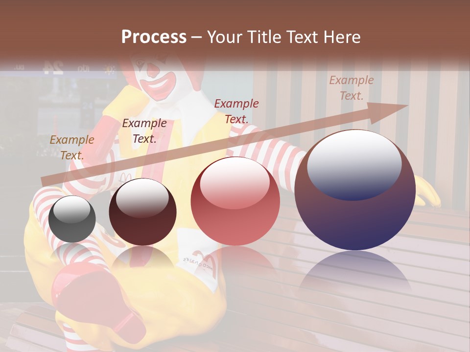 A Clown Sitting On A Bench In Front Of A Building PowerPoint Template