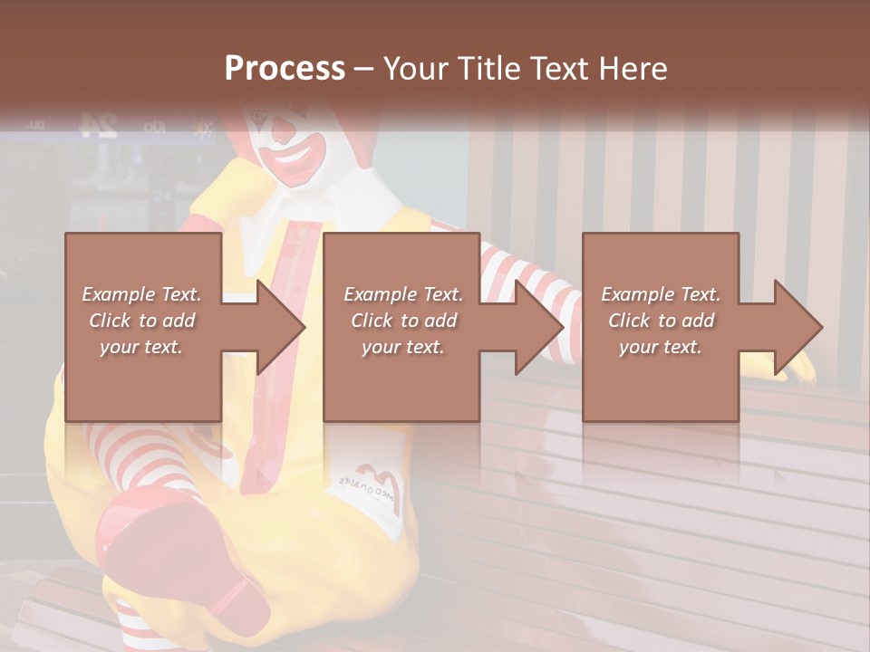 A Clown Sitting On A Bench In Front Of A Building PowerPoint Template