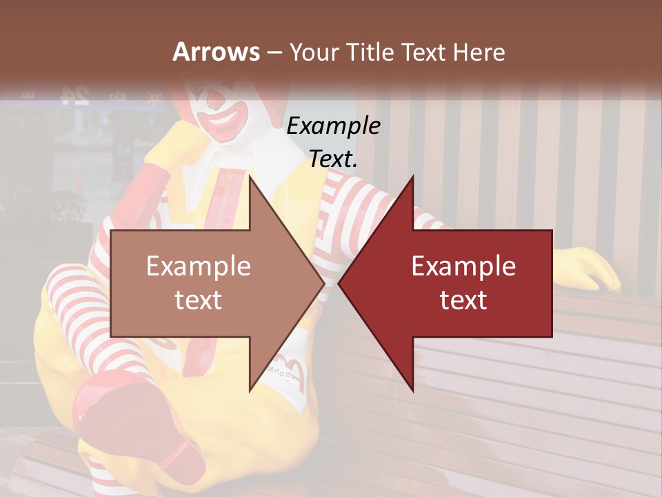 A Clown Sitting On A Bench In Front Of A Building PowerPoint Template