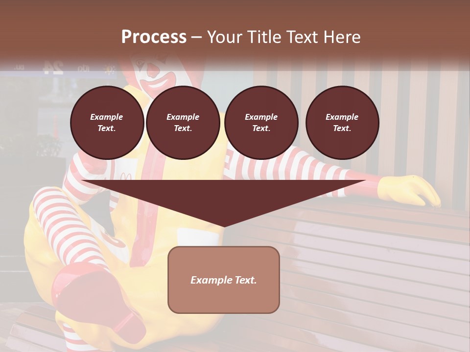 A Clown Sitting On A Bench In Front Of A Building PowerPoint Template